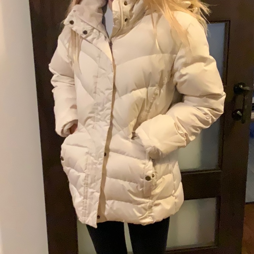 Women’s cream coat - Larry Levine Down puffer winter coat
